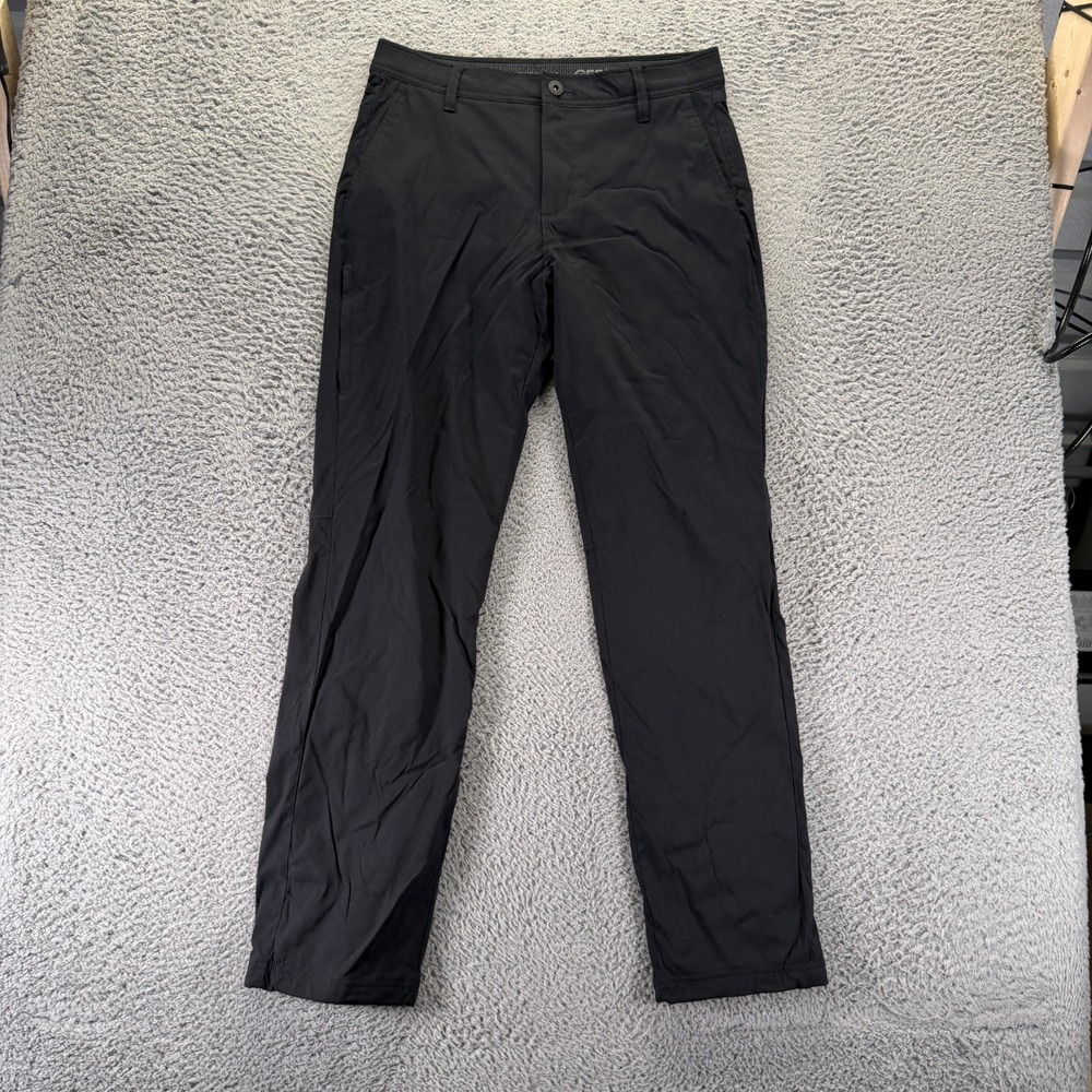 Gerry Pant Men 32x32 Black Nylon Windbreaker Straight Fleece-Lined Hiking Travel